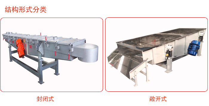 振動(dòng)輸送機(jī)分為封閉式與敞開式兩種。